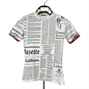 John Galliano White cotton short-sleeve pullover T-shirt